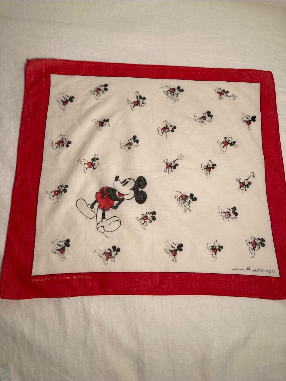 Vintage Walt Disney Productions Mickey Mouse bandana scarf all positions RN33100 - Picture 13 of 16